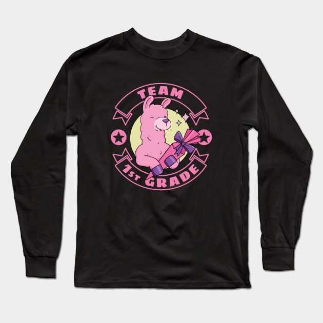 Team 1st Grade Llama Long Sleeve T-Shirt by ninarts